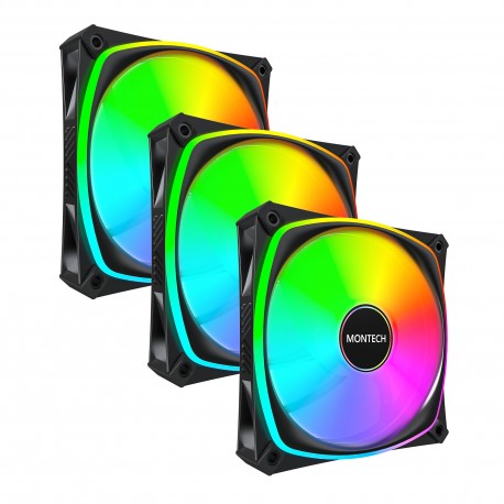 CASE FAN 120MM/RX120 PRO BLACK 3 IN 1 MONTECH