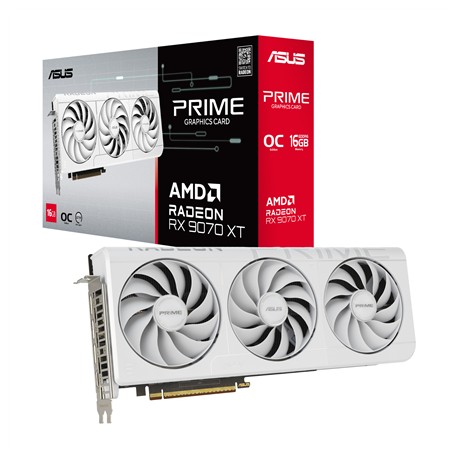 Asus Prime Radeon RX 9070 XT White OC Edition 16GB GDDR6 | AMD | 16 GB | Radeon RX 9070 XT | GDDR6 | HDMI ports quantity 1 | PCI