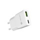 Natec Ribera USB Charger Gan Slim USB 1X USB-A + 1X USB-C 20W | NUC-2376
