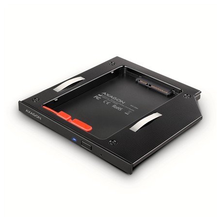 AXAGON Optical disk drive caddy for 2.5“ SSD/HDD. LED, 9.5 mm, Aluminum | RSS-CD09