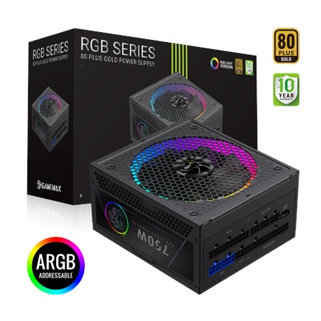 Gamemax PSU | RGB 750G | 750 W | Gold | Full Modular