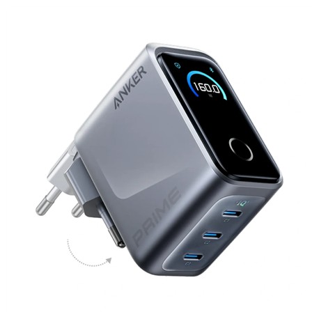 Anker Prime Charger, 3 Ports, 160W, Silver