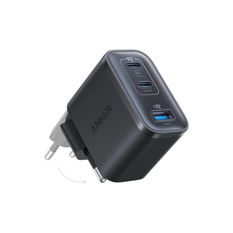 Anker Nano Charger 70W, 3 ports, Black | 2 x 24 pin USB-C, 4 pin USB Type A