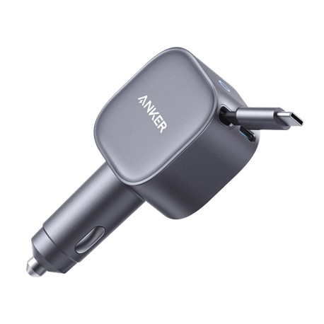 Anker Nano Car Charger (75W, USB-C Port, Built-In Retractable USB-C Cable)