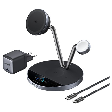 Anker Prime Wireless Charging Station Qi2.2 25W wireles charging (3-in-1, MagGo, AirCool, Dock Stand) PSU added