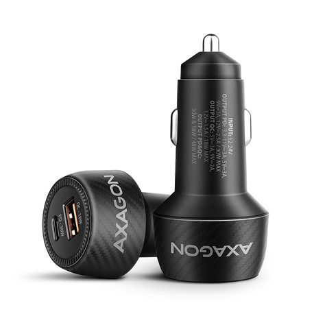 AXAGON PWC-PQ48 Car charger 48W, USB-A + USB-C, PD3.0/PPS/QC4+/SFC, Black