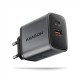 AXAGON ACU-PQ67 GaN Wall charger 67W, 2x port (USB-A + USB-C) PD3.0/PPS/QC4+/SFC 2.0/Apple, Black