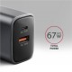 AXAGON ACU-PQ67 GaN Wall charger 67W, 2x port (USB-A + USB-C) PD3.0/PPS/QC4+/SFC 2.0/Apple, Black