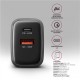 AXAGON ACU-PQ67 GaN Wall charger 67W, 2x port (USB-A + USB-C) PD3.0/PPS/QC4+/SFC 2.0/Apple, Black