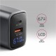 AXAGON ACU-PQ67D GaN Wall charger 67W, USB-A + USB-C, PD3.0/PPS/QC4+/SF, Black