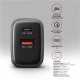 AXAGON ACU-PQ67D GaN Wall charger 67W, USB-A + USB-C, PD3.0/PPS/QC4+/SF, Black