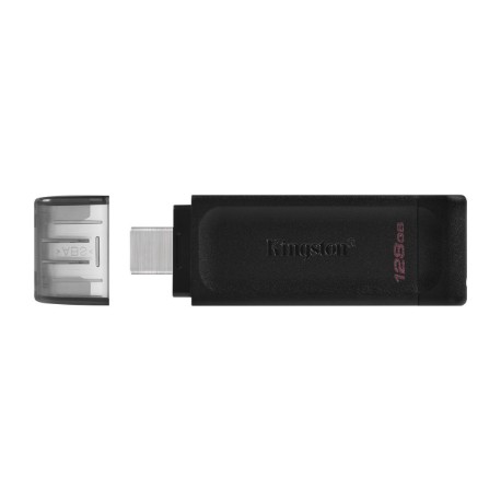 Kingston | USB Flash Drive | DataTraveler 70 | 128 GB | USB 3.2 Gen 1 Type-C | Black