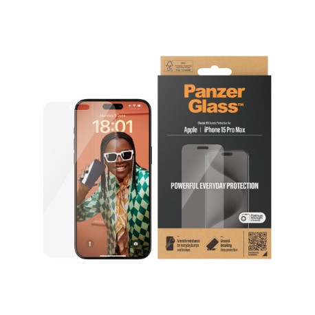 PanzerGlass | Screen protector | Apple | Phone 15 Pro Max | Glass | Transparent