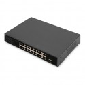 Digitus | 16 Port Fast Ethernet PoE Switch | DN-95355 | Unmanaged | Rackmountable | 10/100 Mbps (RJ-45) ports quantity 16 | SFP 