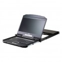 Aten 16-Port Short Depth PS/2-USB VGA Single Rail WideScreen LCD KVM Switch 18,5" 1366x768 | CL3116NX