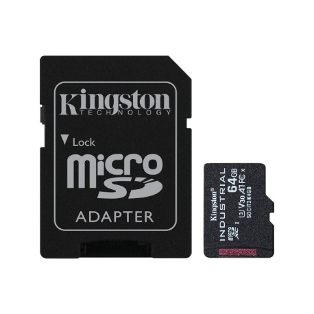 Kingston | UHS-I | 64 GB | microSDHC/SDXC Industrial Card | Flash memory class Class 10, UHS-I, U3, V30, A1 | SD Adapter