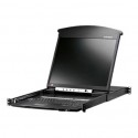 Aten 1-Local/Remote Share Access 8-Port Cat 5 Dual Rail 17" LCD KVM over IP Switch with Daisy-Chain Port | KL1508AIMA-AG