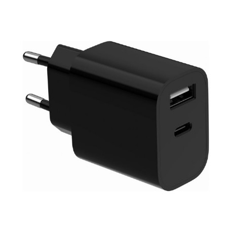 Gembird 2-port universal USB charger (A+C), 2.4 A | TA-UC-2AC12-01-BK