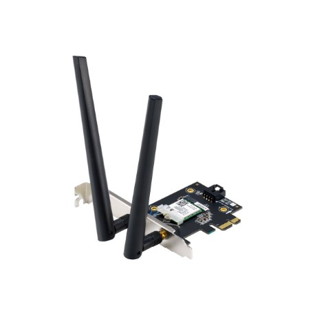 Asus WiFi 7 PCI-E Adapter with 2 external antennas | PCE-BE6500 | 802.11be | Mesh Support No | MU-MiMO No | No mobile broadband