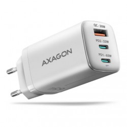 AXAGON GaN wallcharger 3x port (USB-A + 2x USB-C), PD3.0/PPS/QC4+/SFC2.0/AFC/SCP/FCP/Apple, 65W | ACU-DPQ65W