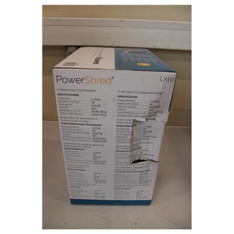 SALE OUT. Powershred | LX50 | Black | 17 L | Credit cards shredding | DAMAGED PACKAGING | Paper handling standard/output 9 sheet