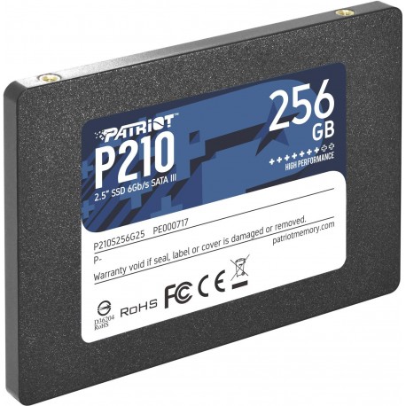 SSD|PATRIOT|P210|256GB|Write speed 400 MBytes/sec|Read speed 500 MBytes/sec|2,5"|TBW 120 TB|P210S256G25