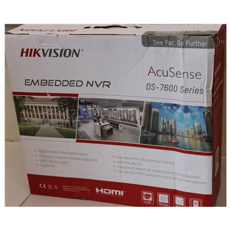 SALEOUT|Hikvision NVR DS-7608NXI-K2/8P, AcuSense, 8 channels, 8 PoE ports, 2 HDDs up to 10TB, VGA and HDMI exits, In 80 Mbps/Out