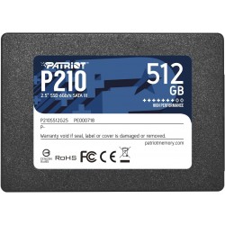 SSD|PATRIOT|P210|512GB|SATA 3.0|Write speed 430 MBytes/sec|Read speed 520 MBytes/sec|2,5"|TBW 240 TB|P210S512G25