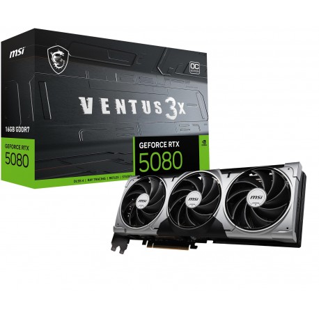 Graphics Card|MSI|NVIDIA GeForce RTX 5080|16 GB|GDDR7|256 bit|PCIE 5.0 16x|Dual Slot Fansink|1xHDMI|3xDisplayPort|RTX508016GVENT