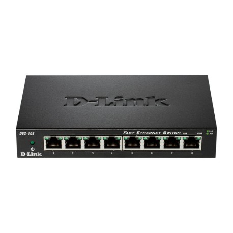 D-Link | Ethernet Switch | DES-108/E | Unmanaged | Desktop | 10/100 Mbps (RJ-45) ports quantity 8