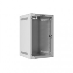 Lanberg Rack cabinet 10" wall-mount 9U/280x310 (flat pack) with glass door | WF10-2309-10S | Gray