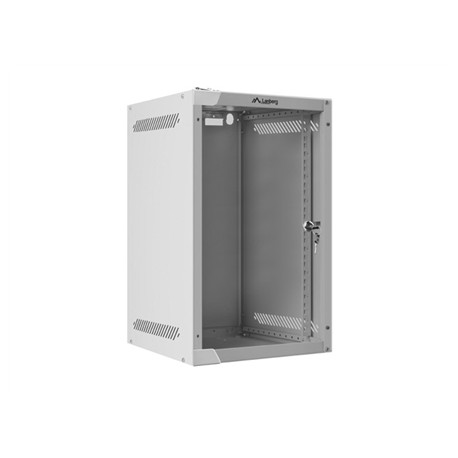 Lanberg Rack cabinet 10" wall-mount 9U/280x310 (flat pack) with glass door | WF10-2309-10S | Gray
