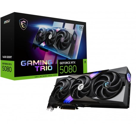 Graphics Card|MSI|NVIDIA GeForce RTX 5080|16 GB|GDDR7|256 bit|PCIE 5.0 16x|Dual Slot Fansink|1xHDMI|3xDisplayPort|RTX508016GGAMT