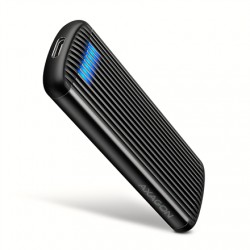 AXAGON USB-C 10Gbps M.2 NVMe SSD Enclosure, Screwless, RIBBED Aluminum | EEM2-SC