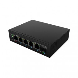Lanberg Switch PoE 1xBT 3xAT SFP/ETH Din Unmanagment Fast Ethernet | ILFE-4P-1GE-1S-90