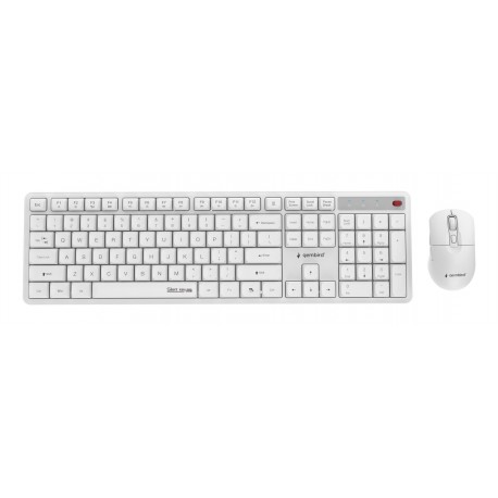 KEYBOARD +MOUSE WRL ENG/WHITE KBS-WMS-01-W GEMBIRD