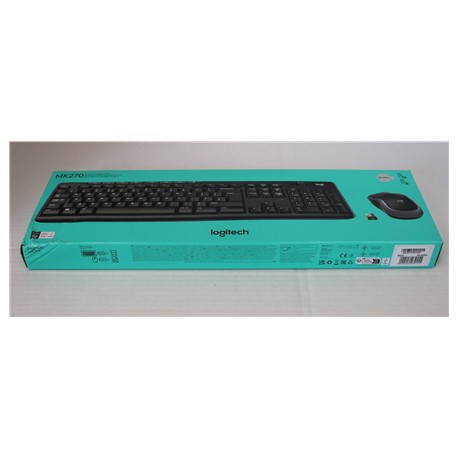 SALE OUT. Logitech MK270 | Keyboard and Mouse Set | Wireless | US | Black | DAMAGED PACKAGING, MINOR SCRATCH ON THE EDGE