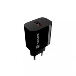 Natec Ribera USB Charger 1X USB-A 18W, Black