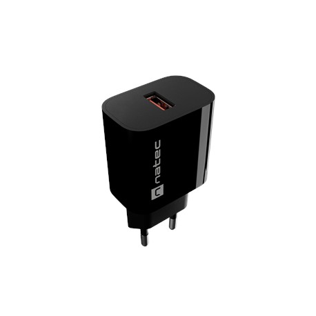 Natec Ribera USB Charger 1X USB-A 18W, Black