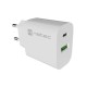 Natec Ribera USB Charger 1X USB-A + 1X USB-C 20W, White