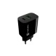 Natec Ribera USB Charger 1X USB-A + 1X USB-C 20W, Black