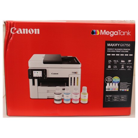 SALE OUT. Canon IJ MFP MAXIFY GX7150 EUR | Canon MAXIFY GX7150 | Multifunction printer | Ink-jet | Colour | A4 | Wi-Fi | White |