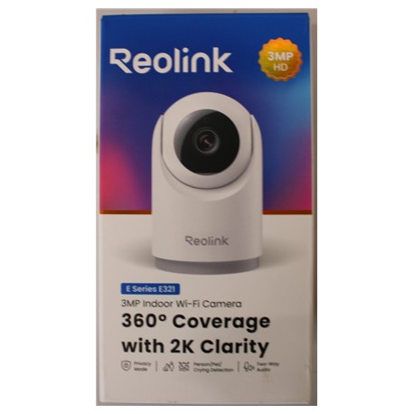 SALE OUT. Reolink E321 Smart Indoor Cam Wi-Fi PT, White | Reolink Camera | E Series E321 | 24 month(s) | Tabletop | 3 MP | 4mm/F
