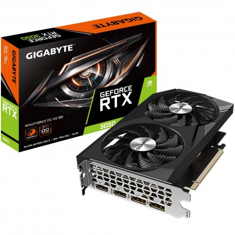 Graphics Card|GIGABYTE|NVIDIA GeForce RTX 3050|8 GB|GDDR6|128 bit|PCIE 4.0 16x|Memory 14000 MHz|2xHDMI|2xDisplayPort|GV-N3050WF2