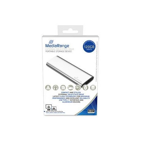 External SSD|MEDIARANGE|Read speed 450 MB/s|Write speed 420 MB/s|Form factor M.2|NVMe Yes| 120 GB|MR1100
