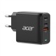 Acer 67W PD GaN Charger, 2 x USB C and 1 x USB A, EU Plug, 100W USB C cable, Retail Pack
