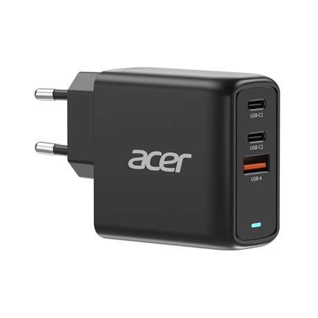 Acer 67W PD GaN Charger, 2 x USB C and 1 x USB A, EU Plug, 100W USB C cable, Retail Pack