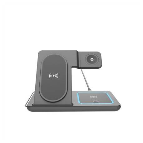 Gembird TA-WPC31A-01-BK 3-in-1 foldable wireless charger stand, 15 W, Apple watch, black | Gembird