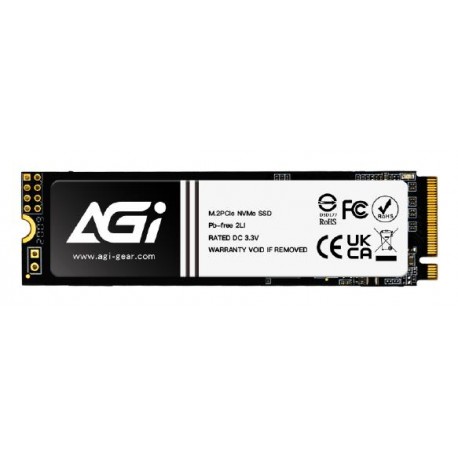 SSD|AGI TECHNOLOGY|600xTBW rating|MTBF 1600000 h|Read speed 3200 MB/s|Write speed 1700 MB/s|NVMe Yes|PCI Express 3.0|M.2|1000 GB