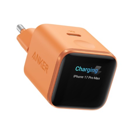 Anker Nano Charger 45W, Smart Display, Orange | 24 pin USB-C